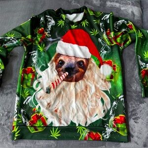 Festive Dog Santa Long Sleeve Shirt/Ugly Sweater